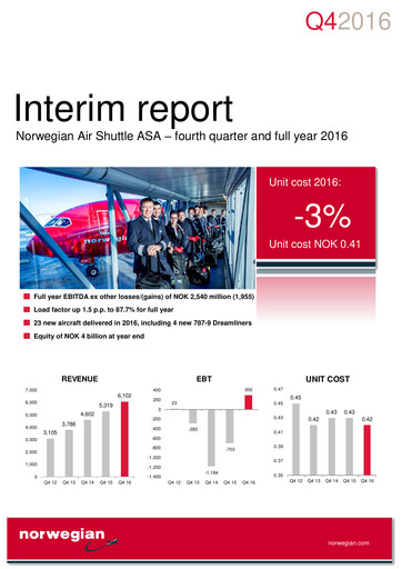Thumbnail Norwegian Air Shuttle
 Quarterly Report 2016-q4