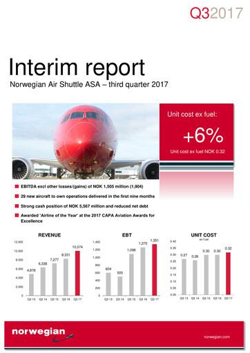 Thumbnail Norwegian Air Shuttle
 Quarterly Report 2017-q3