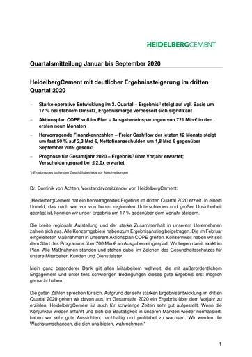 Vorschaubild HeidelbergCement Quartalsbericht 2020-q3