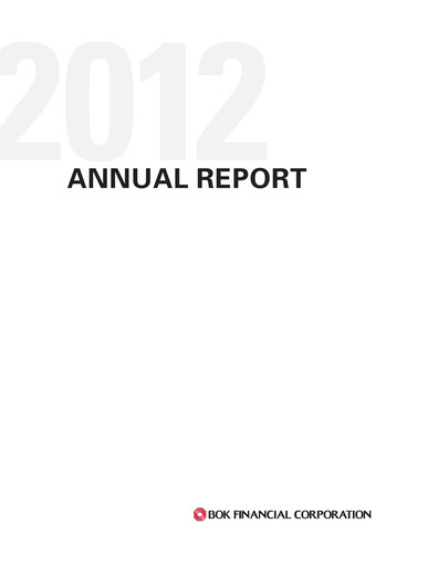 Miniature BOK Financial Rapport annuel 2012