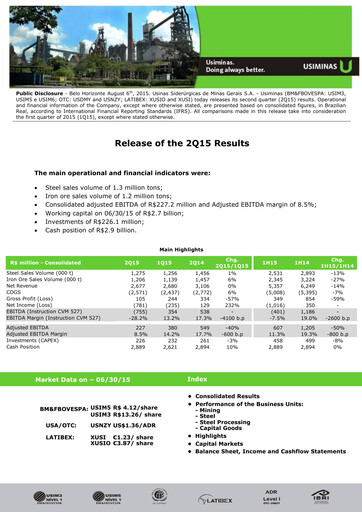 Thumbnail Usiminas Quarterly Report 2015-q2
