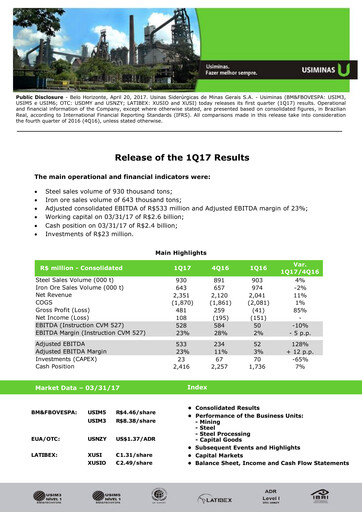 Thumbnail Usiminas Quarterly Report 2017-q1