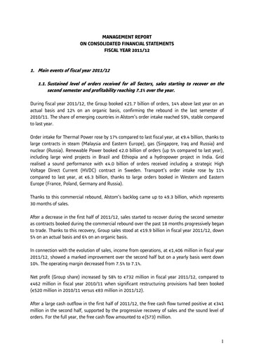 Thumbnail Alstom Financial Report 2012