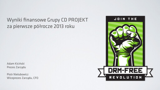 Thumbnail CD Projekt Half-year Report 2013-h1