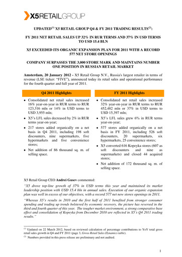 Thumbnail X5 Retail Group Financial Statement 2011