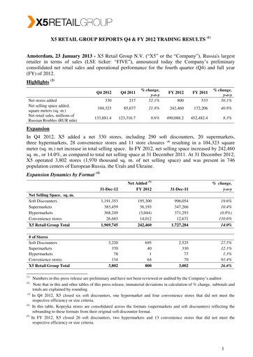 Thumbnail X5 Retail Group Financial Statement 2012