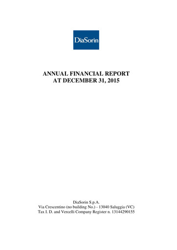 Thumbnail DiaSorin Annual Report 2015