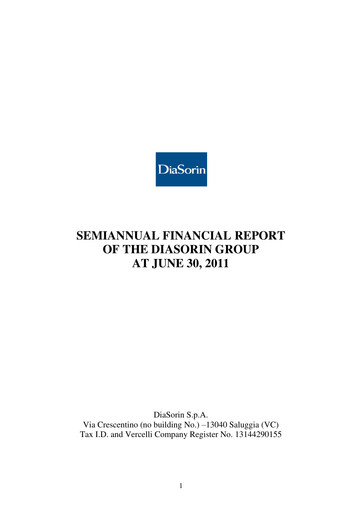 Thumbnail DiaSorin Half-year Report 2011-h1