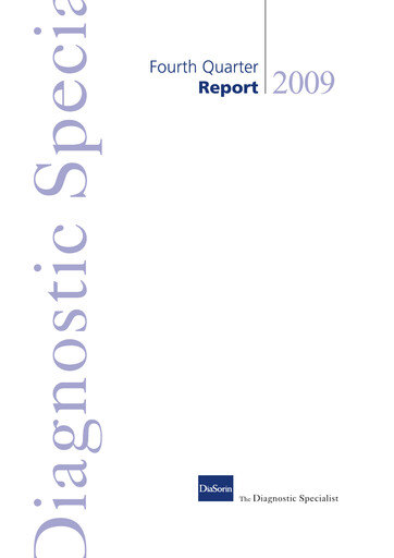 Thumbnail DiaSorin Quarterly Report 2009-q4