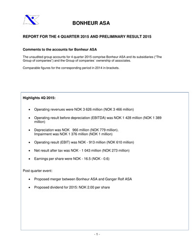 Thumbnail Bonheur ASA Quarterly Report 2015-q4
