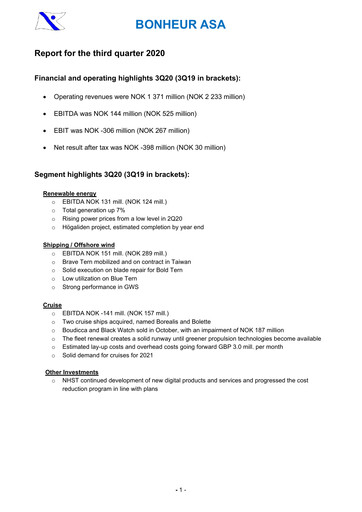 Thumbnail Bonheur ASA Quarterly Report 2020-q3