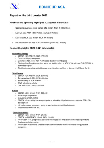 Thumbnail Bonheur ASA Quarterly Report 2022-q3