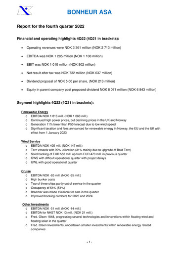 Thumbnail Bonheur ASA Quarterly Report 2022-q4