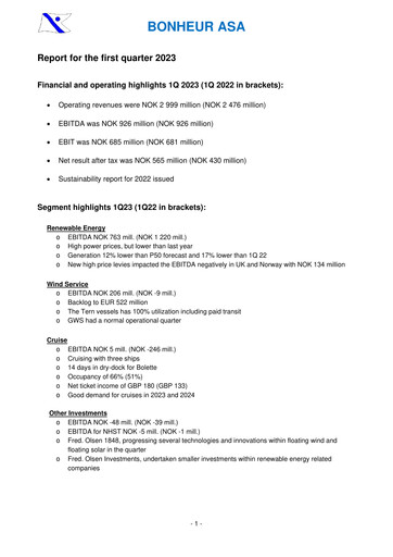 Thumbnail Bonheur ASA Quarterly Report 2023-q1