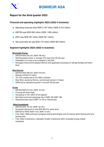 Thumbnail Bonheur ASA Quarterly Report 2023-q3