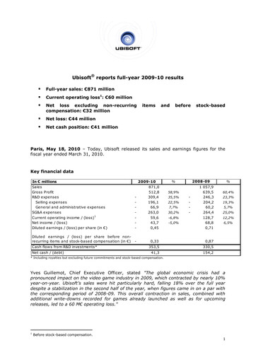 Thumbnail Ubisoft Financial Report 2009-2010