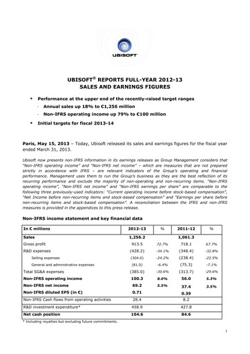Thumbnail Ubisoft Financial Report 2012-2013