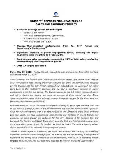 Thumbnail Ubisoft Financial Report 2015-2016