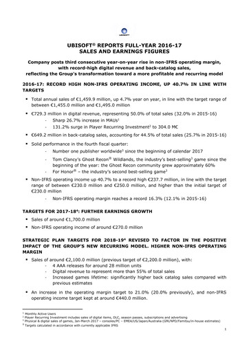 Thumbnail Ubisoft Financial Report 2016-2017