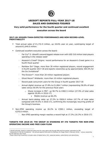 Thumbnail Ubisoft Financial Report 2017-2018
