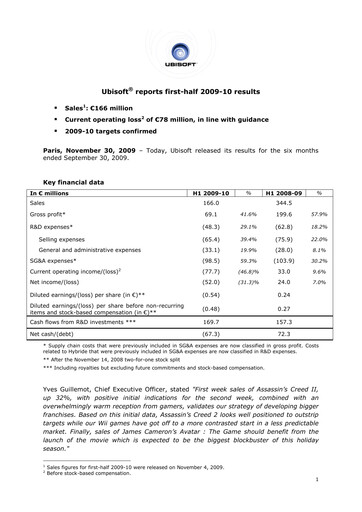 Thumbnail Ubisoft Half-year Report 2009-h1