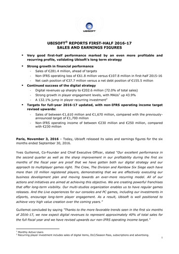 Thumbnail Ubisoft Half-year Report 2016-h1