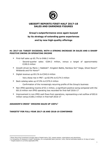 Thumbnail Ubisoft Half-year Report 2017-h1