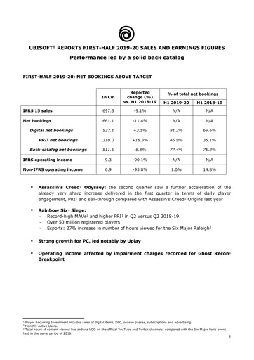 Thumbnail Ubisoft Half-year Report 2019-h1
