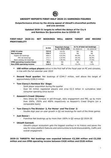 Thumbnail Ubisoft Half-year Report 2020-h1