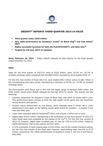 Thumbnail Ubisoft Quarterly Report 2013-q3