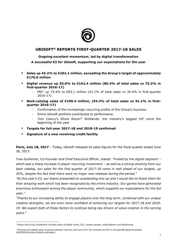 Thumbnail Ubisoft Quarterly Report 2017-q1