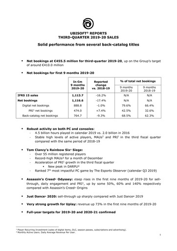 Thumbnail Ubisoft Quarterly Report 2019-q3