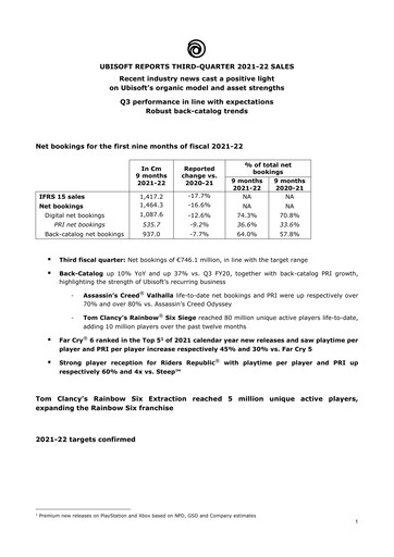 Thumbnail Ubisoft Quarterly Report 2021-q3