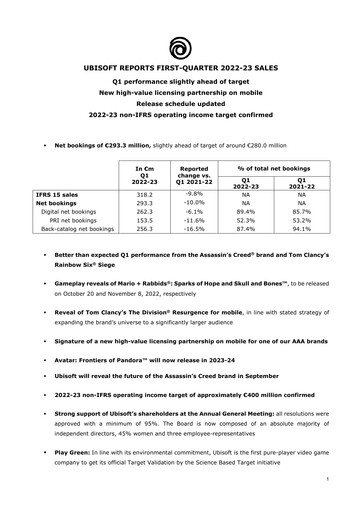 Thumbnail Ubisoft Quarterly Report 2022-q1