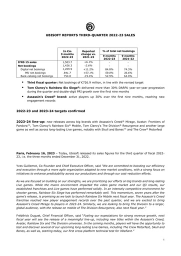 Thumbnail Ubisoft Quarterly Report 2022-q3