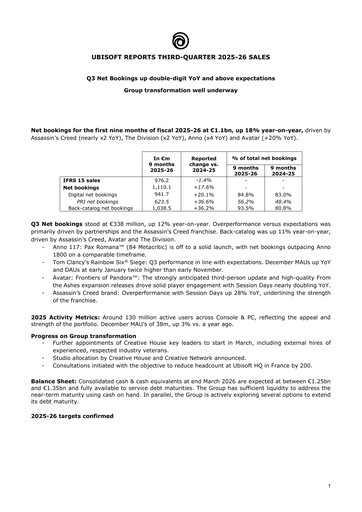 Thumbnail Ubisoft Quarterly Report 2025-q3
