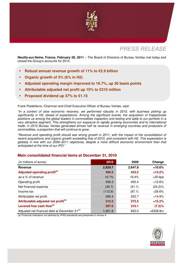 Vorschaubild Bureau Veritas Finanzbericht 2010