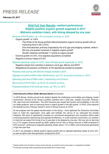 Vorschaubild Bureau Veritas Finanzbericht 2016