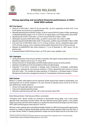 Vorschaubild Bureau Veritas Finanzbericht 2021