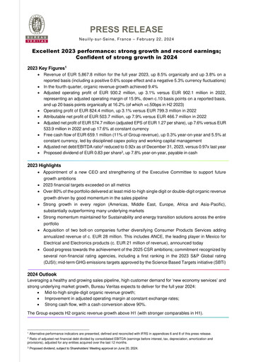 Vorschaubild Bureau Veritas Finanzbericht 2023