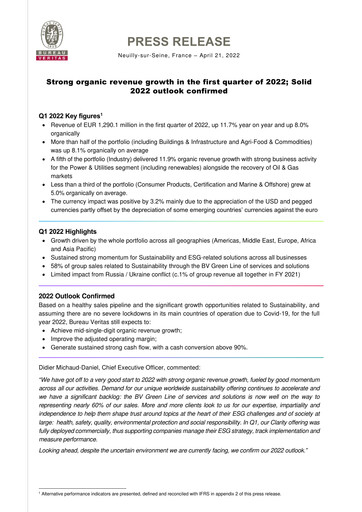 Vorschaubild Bureau Veritas Quartalsbericht 2022-q1