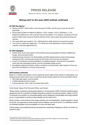 Vorschaubild Bureau Veritas Quartalsbericht 2023-q1