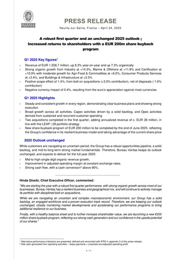 Vorschaubild Bureau Veritas Quartalsbericht 2025-q1