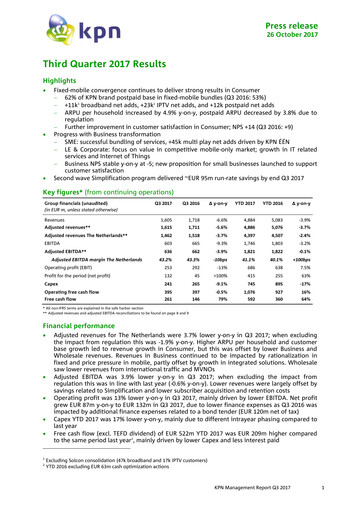 Thumbnail KPN Quarterly Report 2017-q3