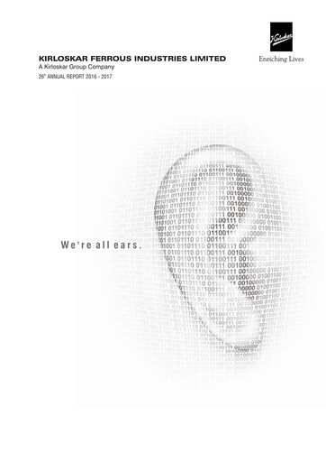 Thumbnail Kirloskar Ferrous Industries Annual Report 2016-2017