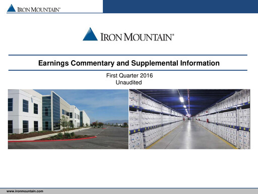 Miniature Iron Mountain Rapport trimestriel 2016-q1