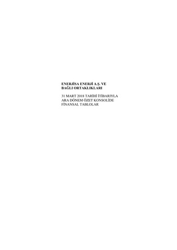 Thumbnail Enerjisa Enerji
 Financial Statement 2018-q1