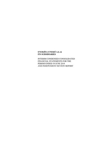 Thumbnail Enerjisa Enerji
 Half-year Report 2018-h1