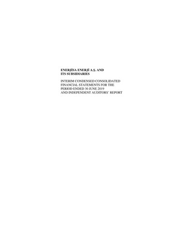 Thumbnail Enerjisa Enerji
 Half-year Report 2019-h1