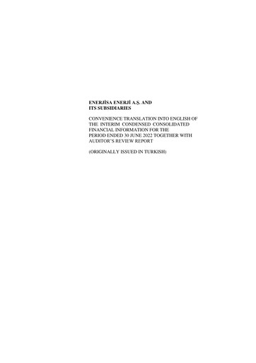 Thumbnail Enerjisa Enerji
 Half-year Report 2022-h1